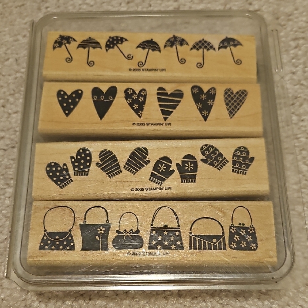 Stampin' Up! Wooden Stamp Set with Black Patterns